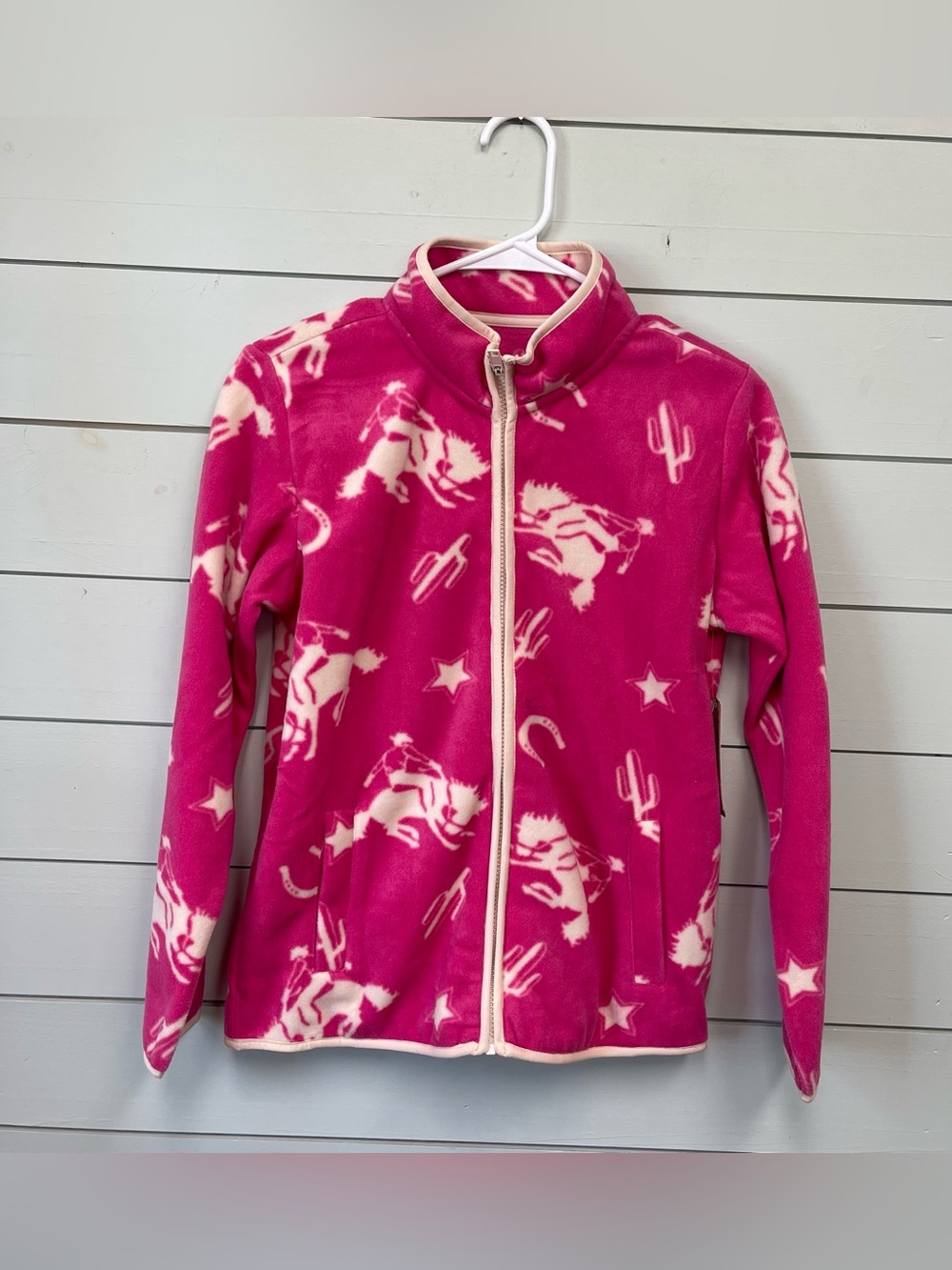 Wrangler girls icon fleece jacket full zip pink youth‎ size XL NWT